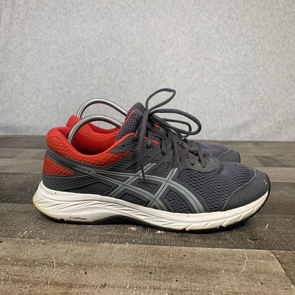 ASICS Men’s Size 10 Gel Contend 6 Running Sneakers Grey Lace Up Athletic Shoes